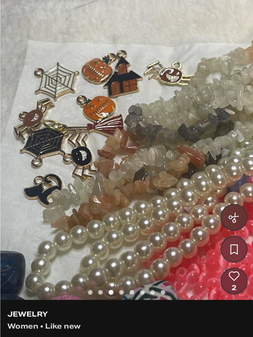 Mixed Beads & Findings Lot - Pink, Black, Pearl, Coral, Blue - Picture 2 of 5